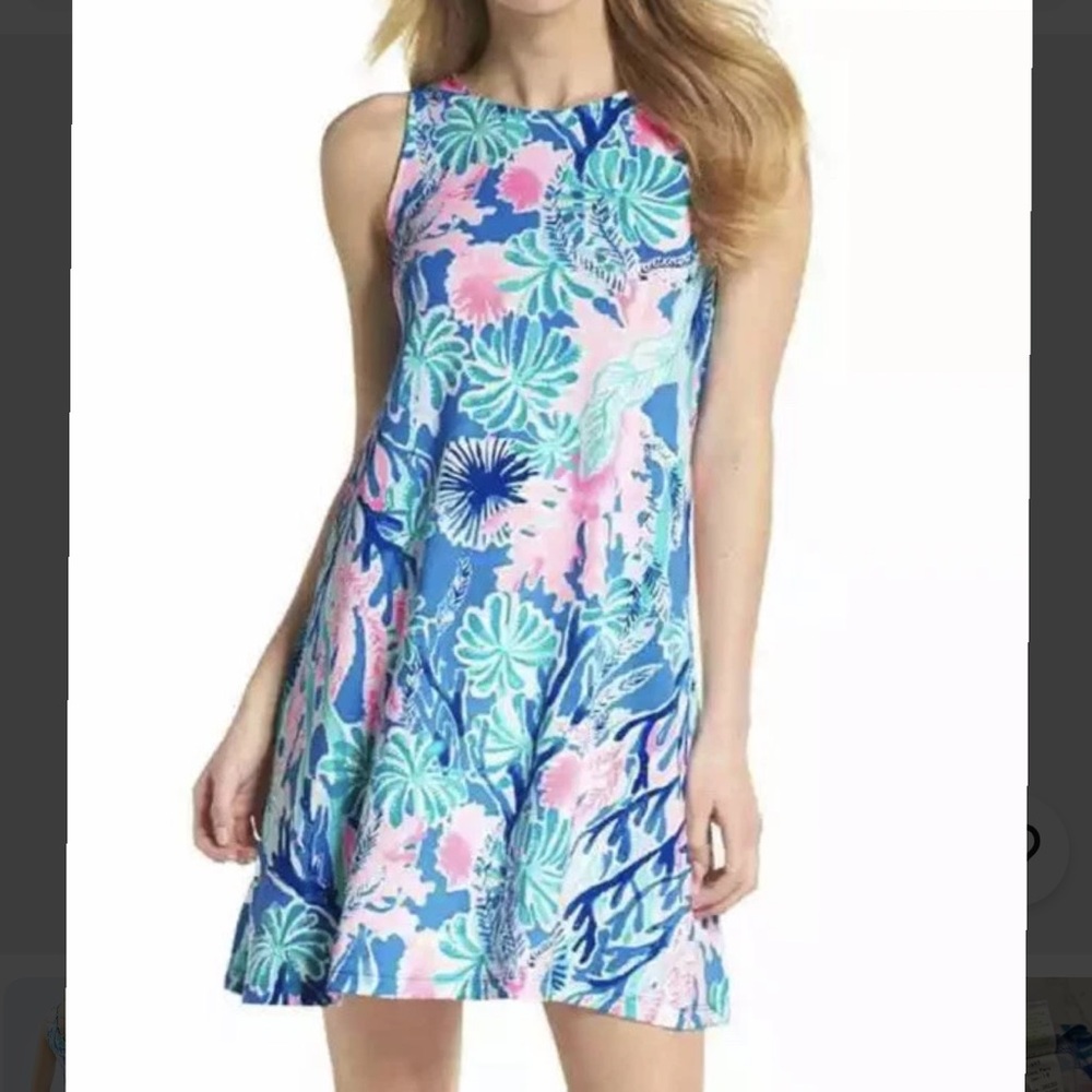 Lilly Pulitzer Kristen Swing Dress Sleeveless Women’s XS Jet Stream Blue